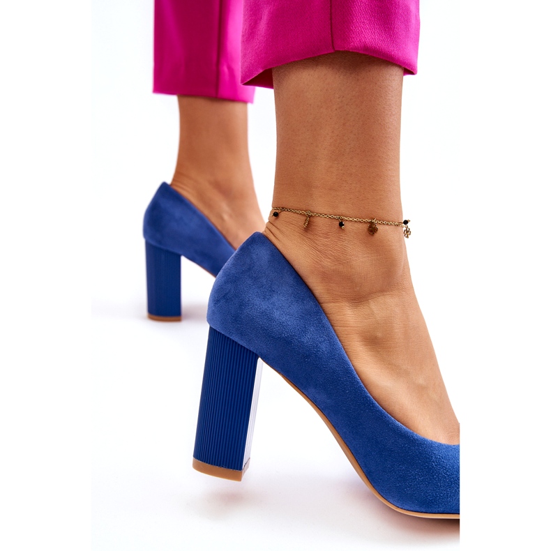 PS1 Sapatos de salto alto de camurça azul Estellia 4 PS1 Sapatos de salto alto de camurça azul Estellia 4