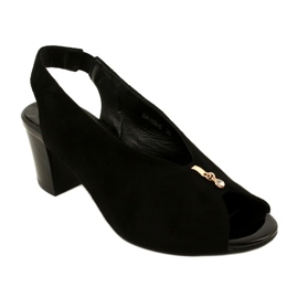 Sandálias femininas no Daszyński Post SA169-6 Black preto 1