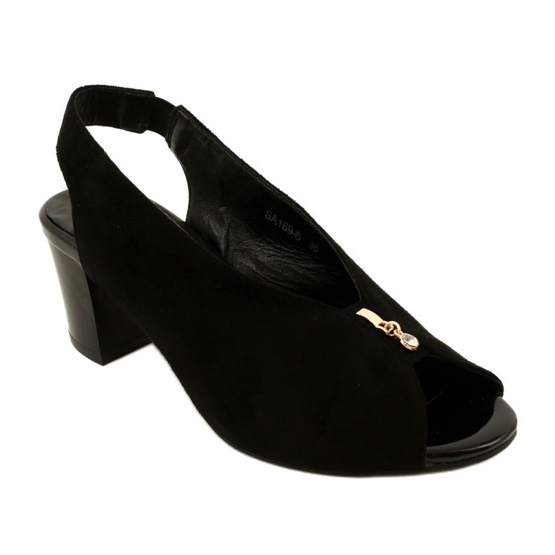 Sandálias femininas no Daszyński Post SA169-6 Black preto 1