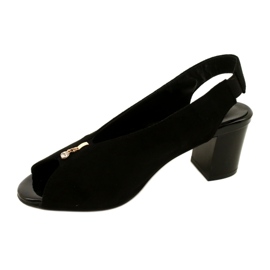 Sandálias femininas no Daszyński Post SA169-6 Black preto 2