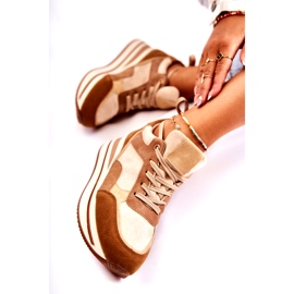 PS1 Tênis esportivo feminino de camurça marrom-bege Elisse 3