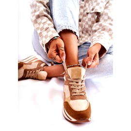 PS1 Tênis esportivo feminino de camurça marrom-bege Elisse 4