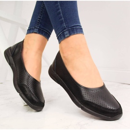 Sabrinas femininas de couro vazadas pretas eVento 3621 preto 2