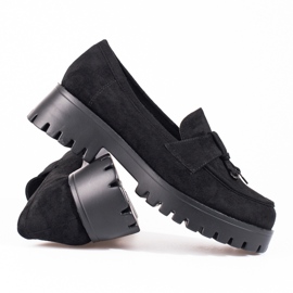 Sapatos plataforma de camurça de mulher pretos Shelovet 1