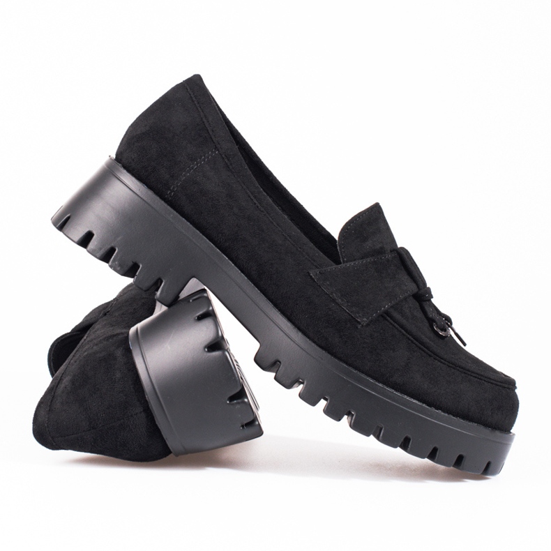 Sapatos plataforma de camurça de mulher pretos Shelovet 1