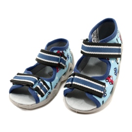 Chinelos infantis Befado com velcro, azul 350P036 4