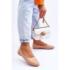 Bailarinas clássicas de couro Stacee bege 2 Bailarinas clássicas de couro Stacee bege 2