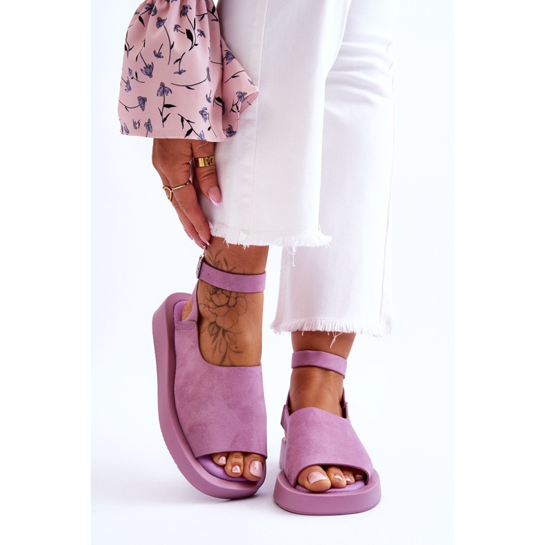 FG2 Sandálias femininas confortáveis ​​com plataforma roxa rubi roxo 1