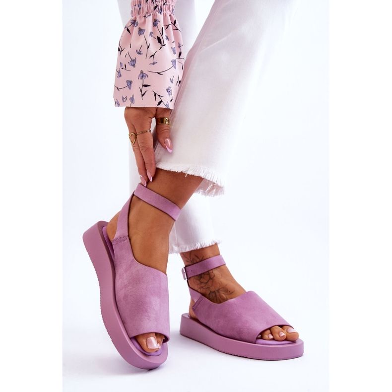 FG2 Sandálias femininas confortáveis ​​com plataforma roxa rubi roxo 2
