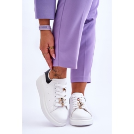 FG2 Sapatos esportivos femininos em plataforma maciça branco e preto Chante 1