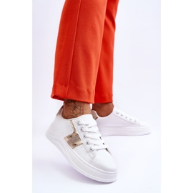 Tênis Diahna Feminino Branco e Dourado 2