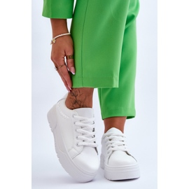 FG2 Sapatos esportivos femininos confortáveis ​​com plataforma branco Devan 1