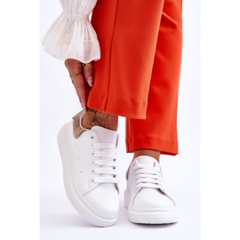 Sapatos esportivos femininos com padrão decorativo ouro branco Delight 1