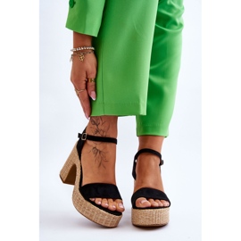 FI1 Sandálias de camurça confortáveis ​​em uma enorme barra Elishia preta preto 1