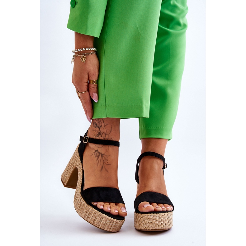 FI1 Sandálias de camurça confortáveis ​​em uma enorme barra Elishia preta preto 1