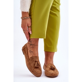 FB1 Mocassim Clássico de Camurça com Borlas Marrom Averil bege 1 FB1 Mocassim Clássico de Camurça com Borlas Marrom Averil bege 1