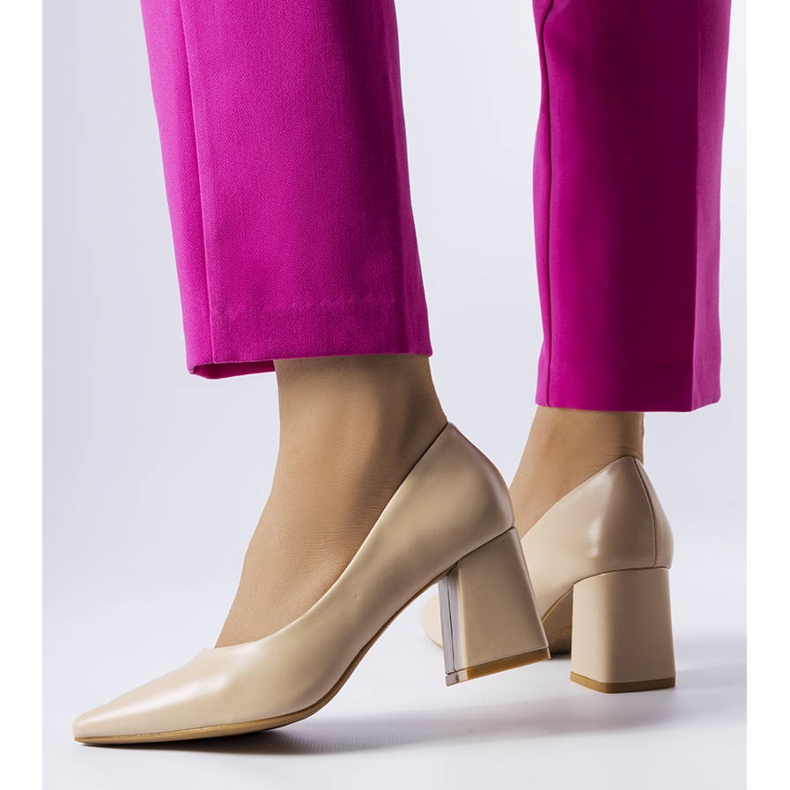 Sapatos de salto bege Fanchon 1