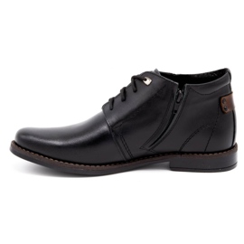 Olivier Botas de inverno de homem em pele 336LU pretas preto 1
