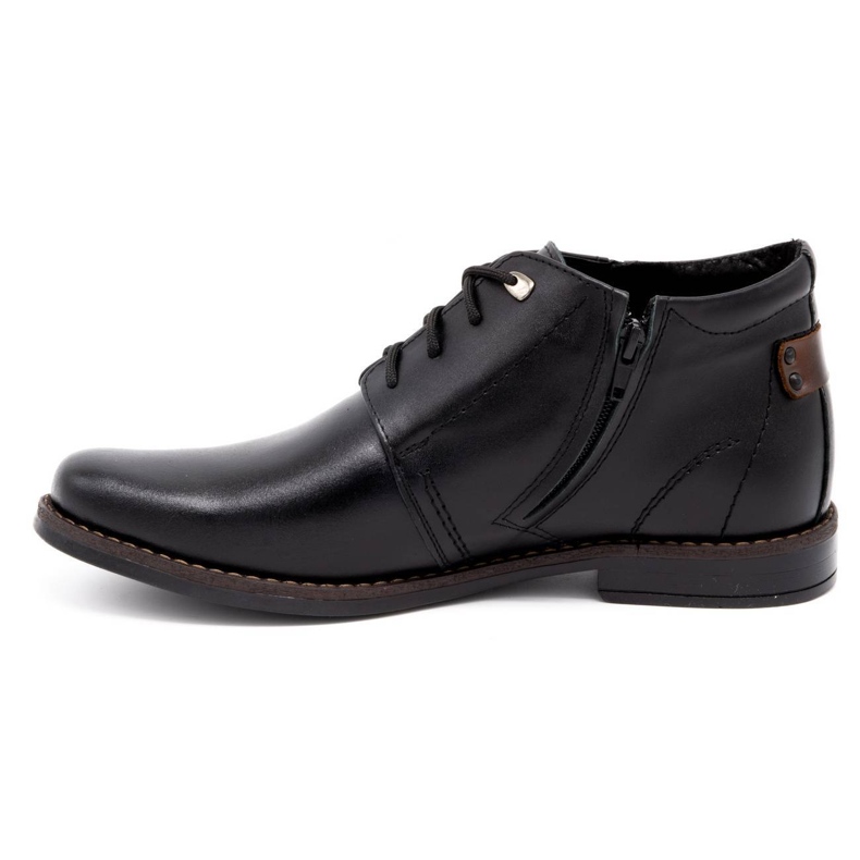 Olivier Botas de inverno de homem em pele 336LU pretas preto 1