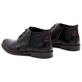 Olivier Botas de inverno de homem em pele 336LU pretas preto 3