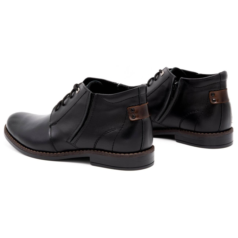 Olivier Botas de inverno de homem em pele 336LU pretas preto 3
