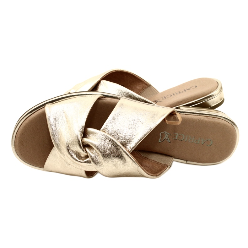 Chinelos Femininos Caprice Confortáveis ​​Platino Metalic 9-27100-20 959 dourado 4