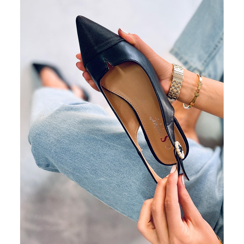 Seastar Sapatilhas de salto aberto Sanaz Black preto 2