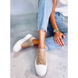 PA1 Tênis de solado chunky Takao Khaki bege 2