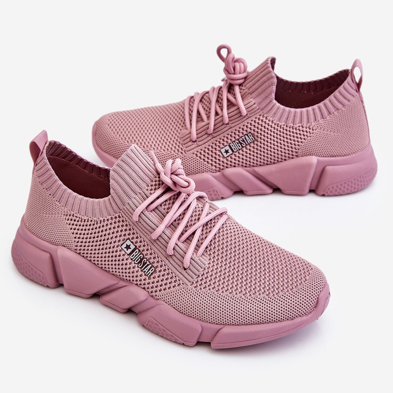 Tênis feminino leve sistema de espuma viscoelástica Big Star JJ274266 rosa 1