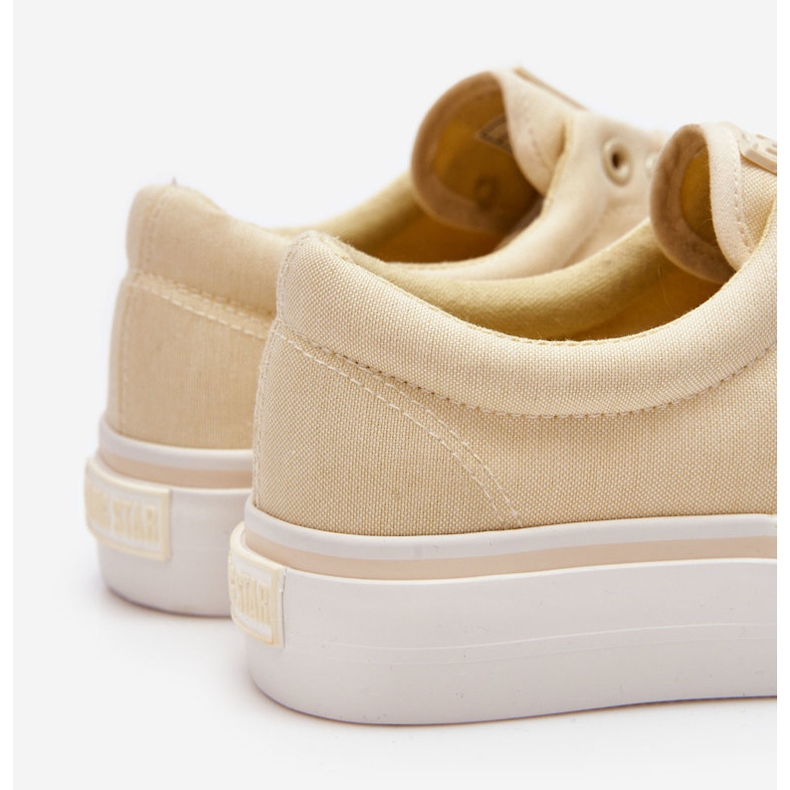 Tênis plataforma de tecido Big Star LL274144 amarelo claro 2