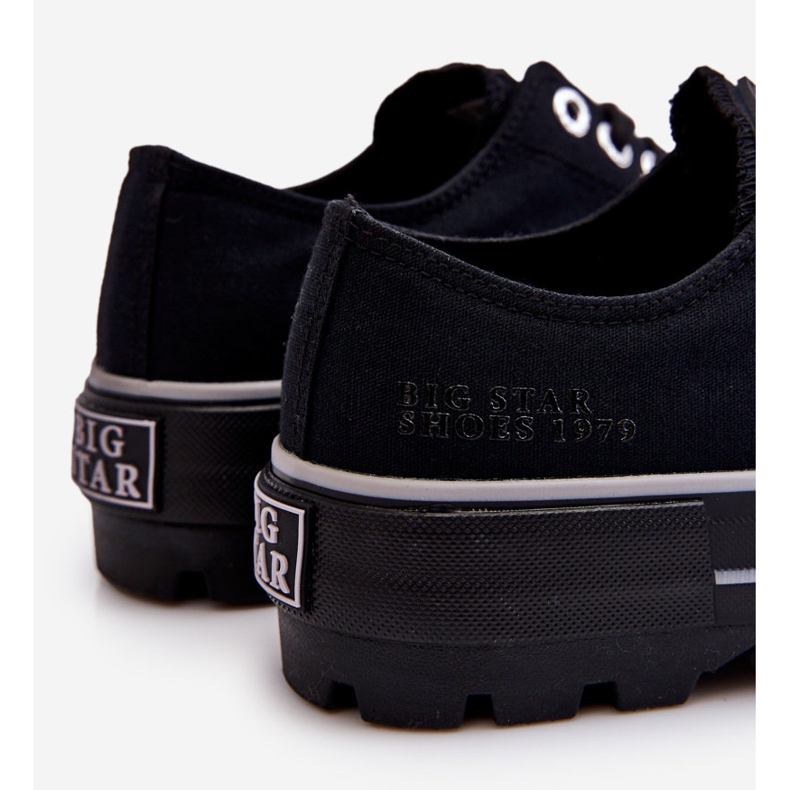 Tênis plataforma de tecido Big Star LL274149 preto 2