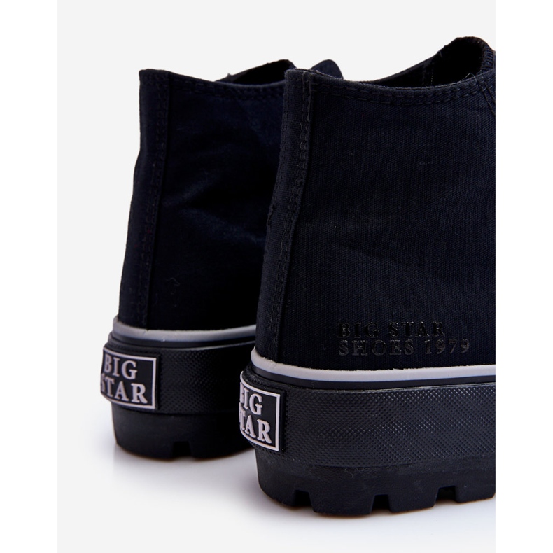 Tênis plataforma têxtil alta Big Star LL274155 preto 1