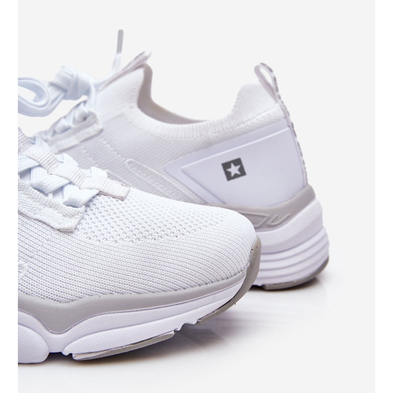 Tênis esportivo feminino sem cadarço sistema de espuma viscoelástica Big Star LL274A142 branco 1
