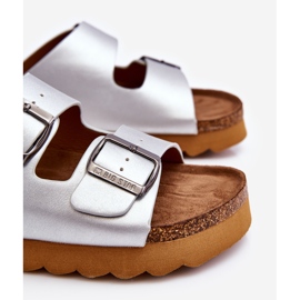 Chinelos femininos clássicos Big Star LL274476 prata 2