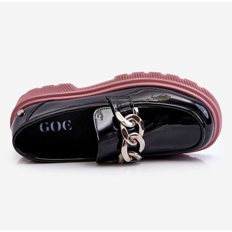 Mocassins Patenteados com Corrente GOE LL2N4039 Preto-Roxo 1