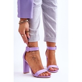 Sandália roxa de salto alto Georgina tolet 1