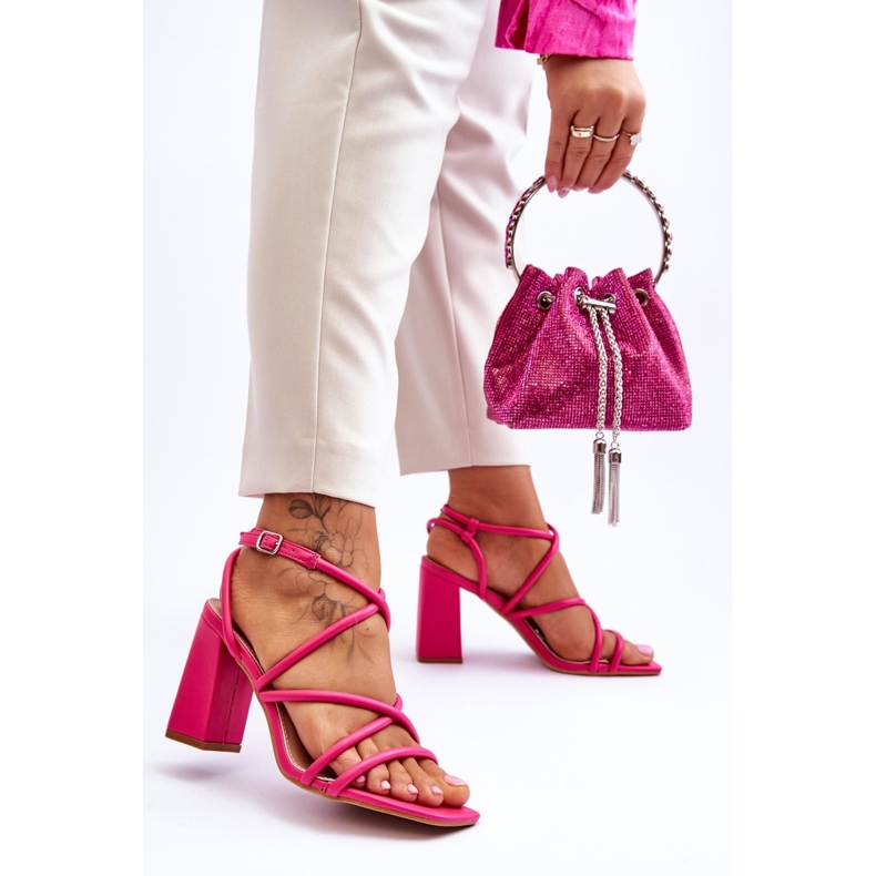 FJ1 Sandálias Clássicas de Salto Alto Fúcsia Lucetta rosa 2