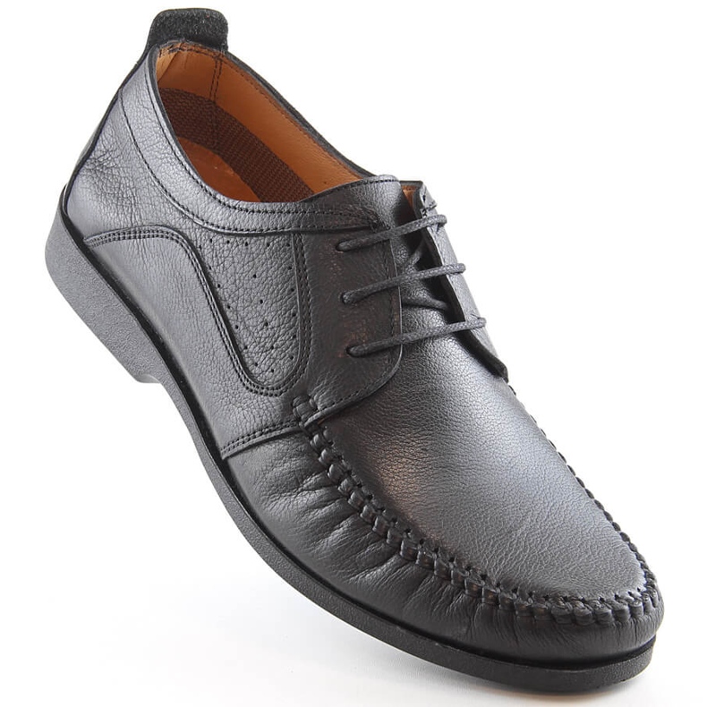 Mocassins masculinos confortáveis ​​de couro preto T.Sokolski W21-900 1