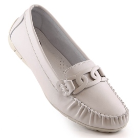 Mocassins de mulher em pele com corrente bege Filippo DP4547 cru 1