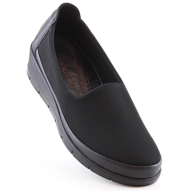 Sapatos slip-on confortáveis ​​de mulher pretos T.Sokolski W23-483 1