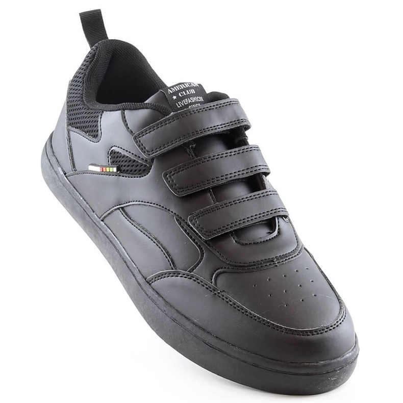 Tênis esportivo masculino Black American Club 148/23 com velcro preto 1