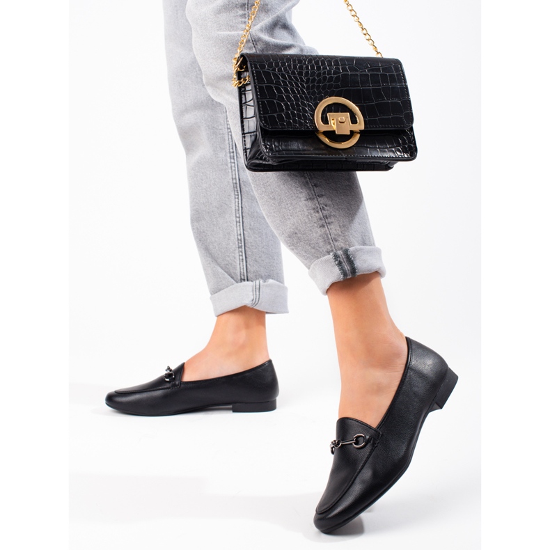 Mocassins pretos de mulher VINCEZA 1