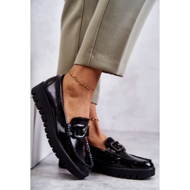 Sergio Leone Mocassins lacados na plataforma Kjersti preta preto 4