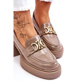 S.Barski Bombas da moda com saltos maciços bege Imani 3