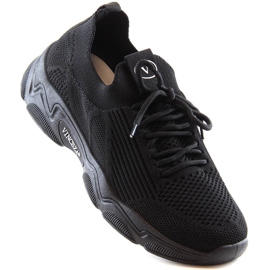 Tênis esportivo sem cadarço feminino preto Vinceza 13574 1