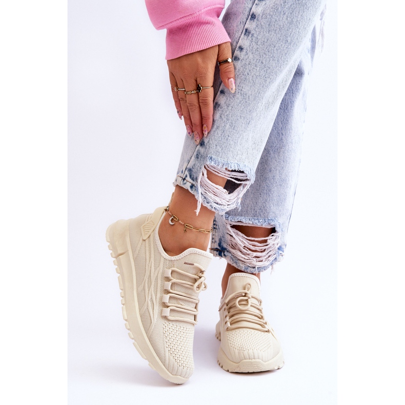 FB2 Tênis esportivo sem cadarço feminino bege Rosett 1