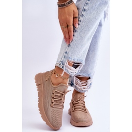 FB2 Tênis feminino sem cadarço bege escuro Rosett castanho 1