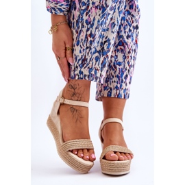 Sandálias Clássicas Femininas Cunha Bege Malmo castanho 1