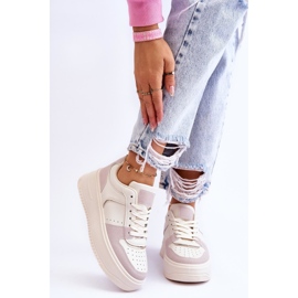 Tênis feminino Bexley plataforma alta bege claro 1