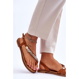 FJ1 Sandália feminina Camel Alamis com aplicações castanho 2 FJ1 Sandália feminina Camel Alamis com aplicações castanho 2